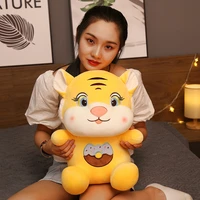 2022 chinese new year tiger plush toy mascot doll kawaii donuts tiger kids long eyelashes tiger stuffed animal toy childs gifts