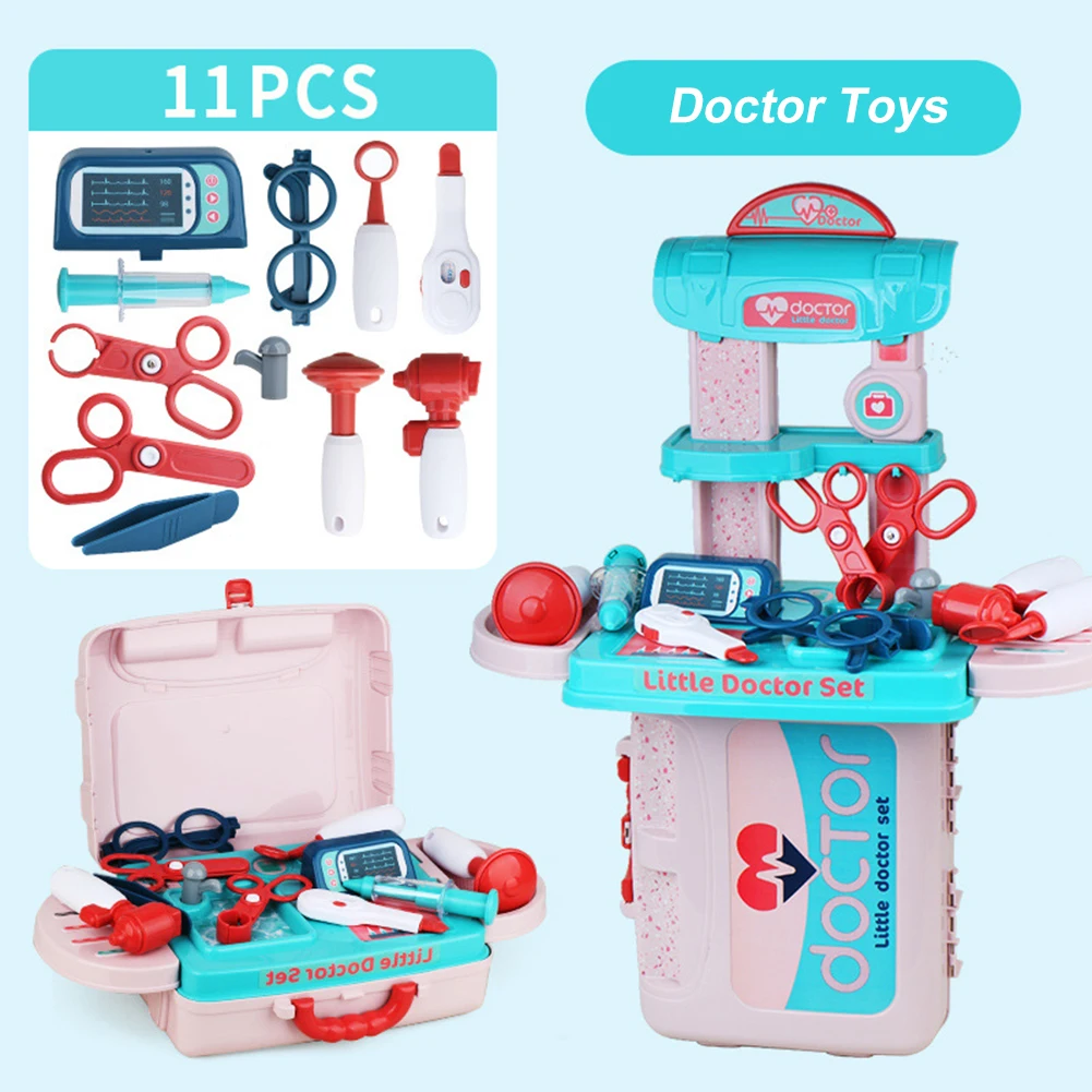 

11/14/21PCS Children's Pretend Game Toy Simulation Doctor/makeup Toy Box Boy Repair Tool Set Play House Makeup Portable Suitcase