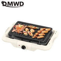 DMWD 1850W 220V Household Smokeless Barbecue Oven Machine Electric Roasting Pan BBQ Griddles Kebab BBQ Grill Non-stick Cookware