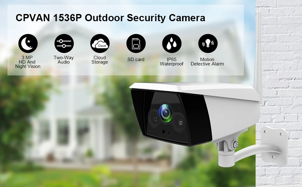 CPVan 3MP IP камера камера видеонаблюдения CCTV камера WiFi камера видеонаблюдение наружная домашняя камера безопасности 1536P камера наблюдения 10 м ночное видение Обнаружение движения
