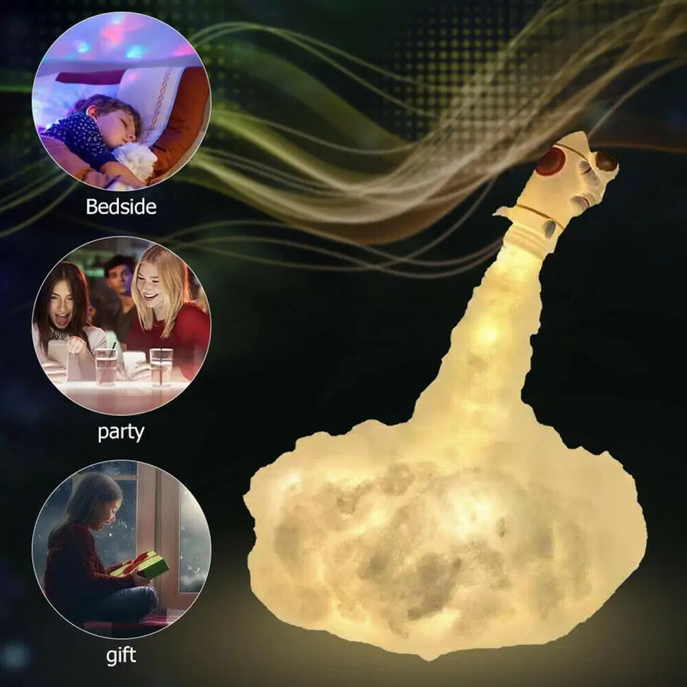 

Astronaut Cloud LED Night Light Lamp Rocket Shuttle Neon Space Galaxy Kids Gift Colorful Clouds Astronaut Lamp