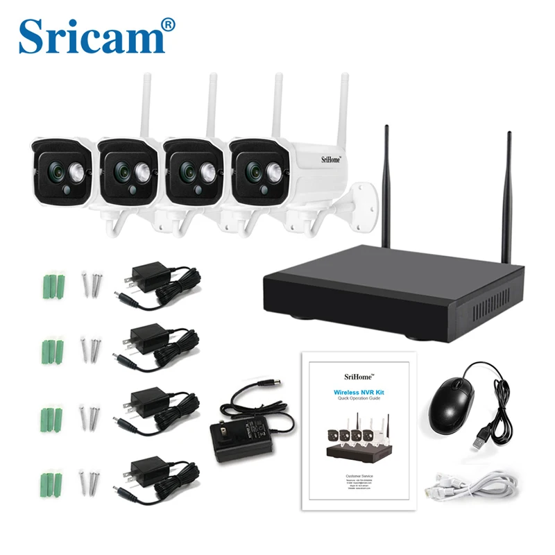 Sricam Открытый 4/9CH IP Wifi камера комплект 3.0MP водонепроницаемый видеонаблюдения CCTV