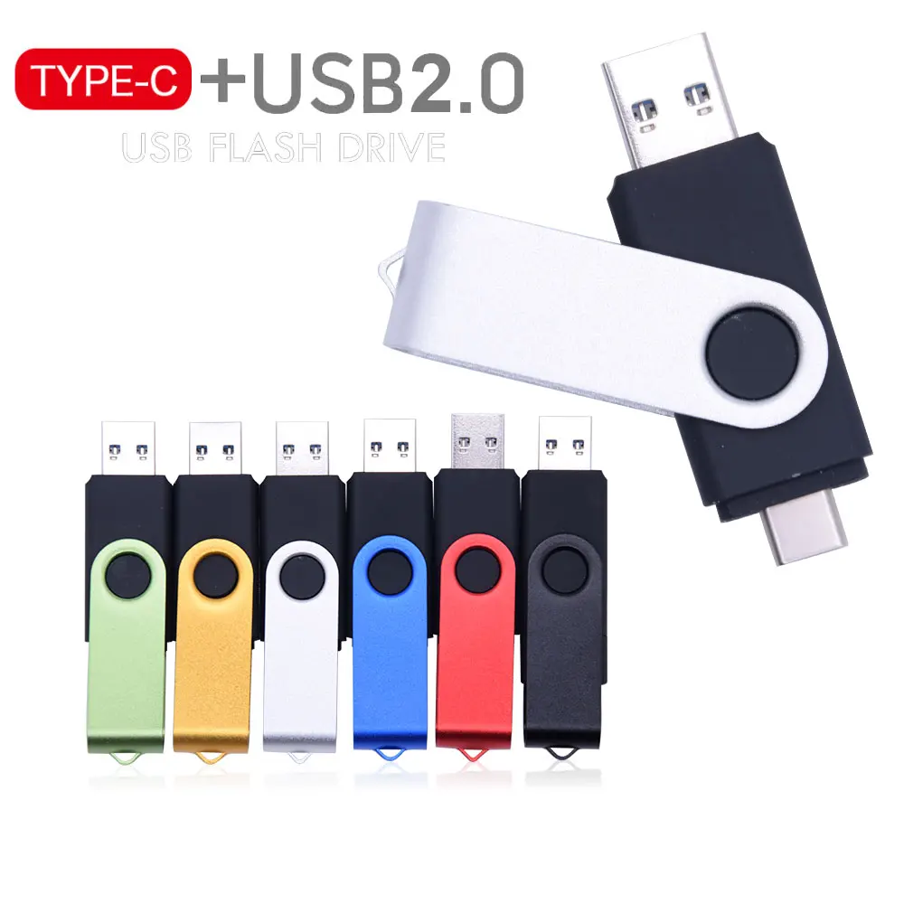 Высокоскоростная металлическая USB флешка OTG Флешка 128 Гб 64 Usb 32 type c флэш диск для