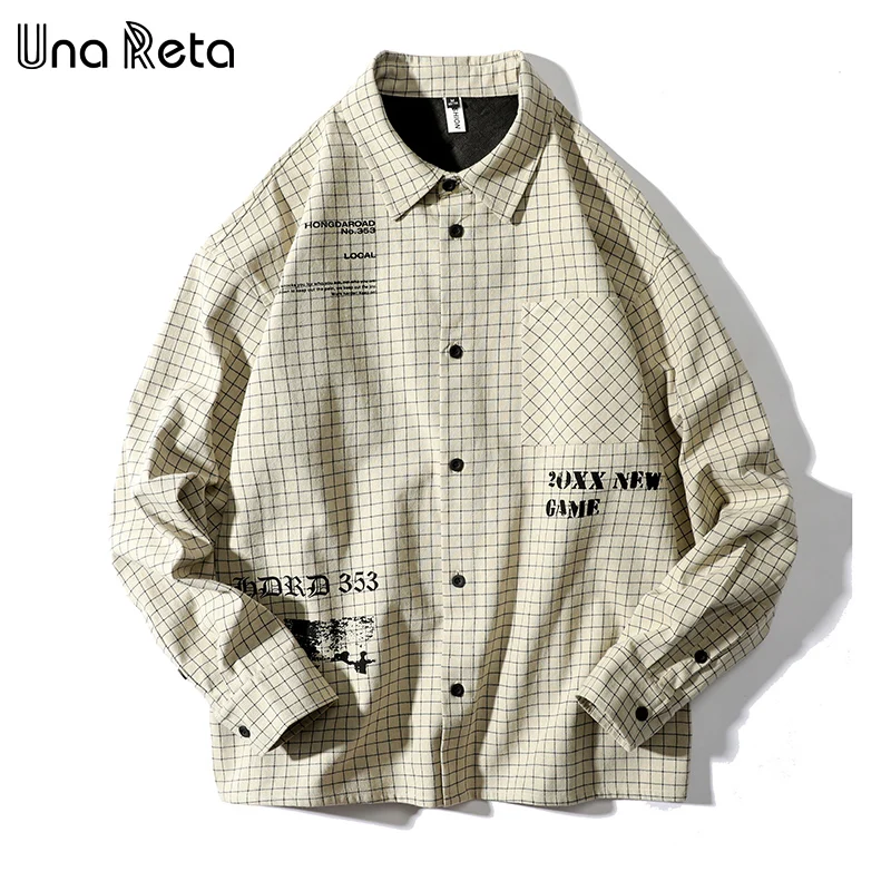 Мужская Повседневная рубашка с принтом длинным рукавом весна-осень мужские