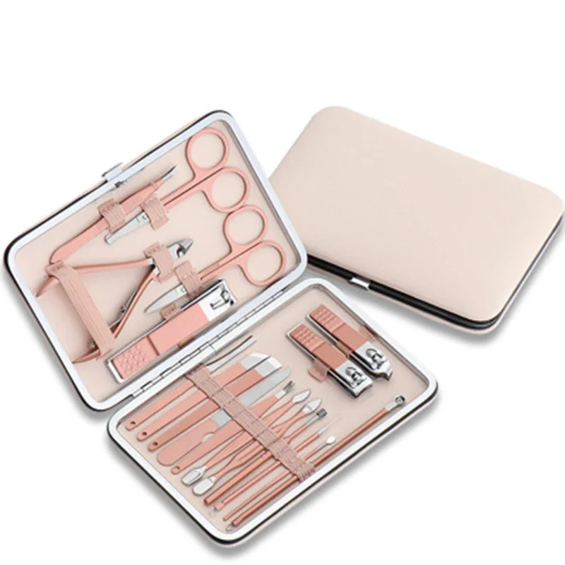 Маникюрный набор из нержавеющей стали 18 шт. инструментов для маникюра ножницы