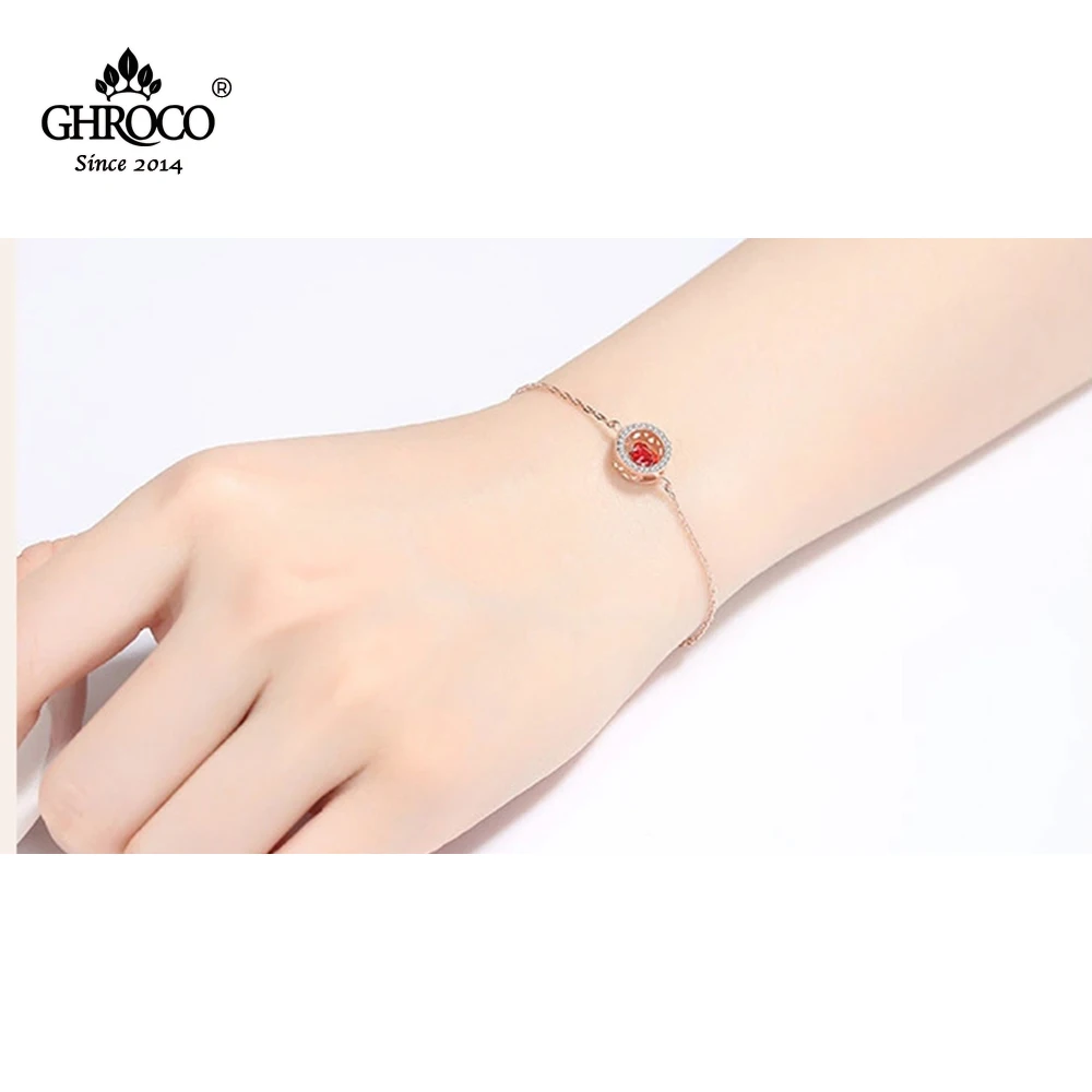 

CHROCO New Red Rope Smart Bracelet or 925 Sterling Silver Rose Gold Korean Style Bracelet Individuality Best Gift for Couples