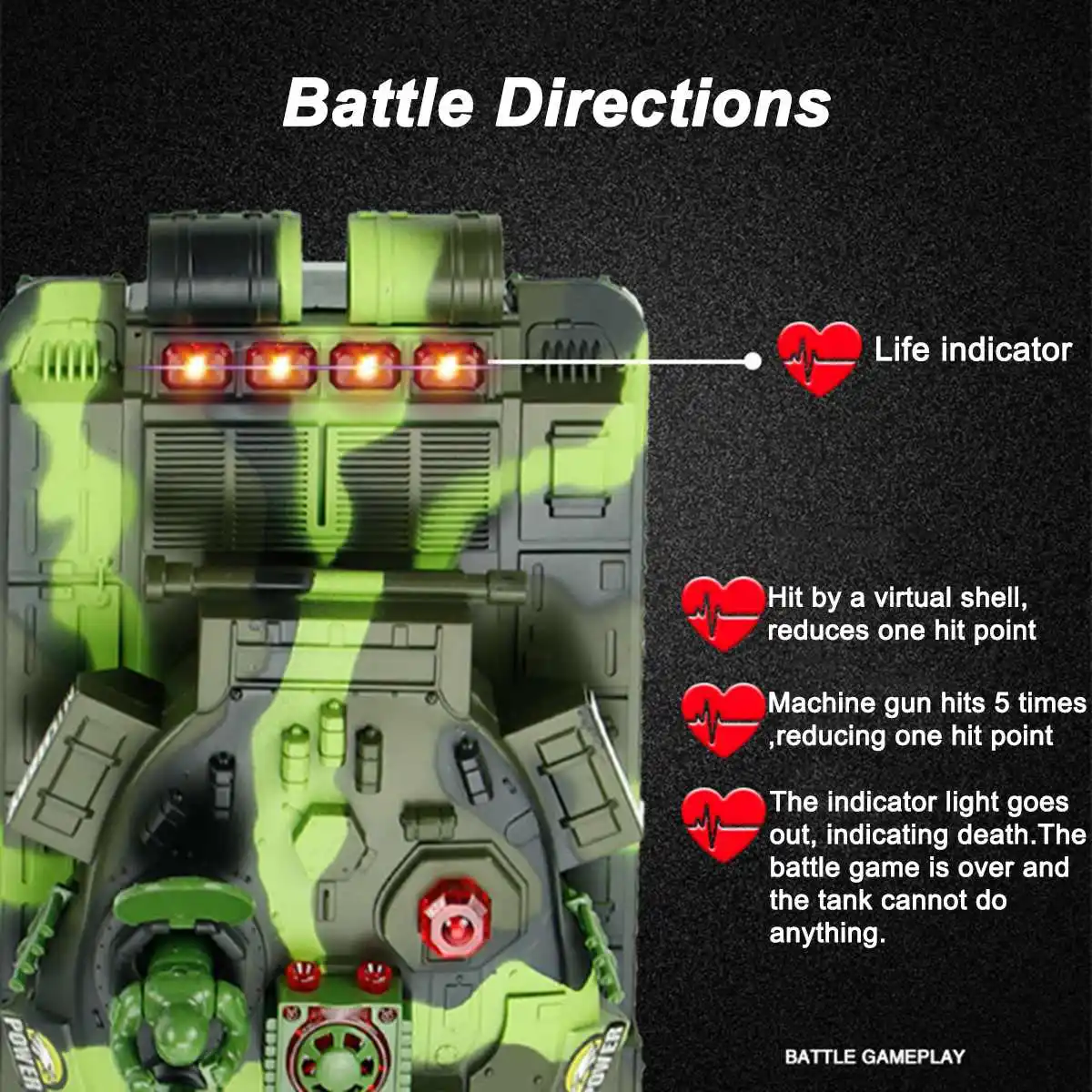 33/44 см RC боевой танк военный тактический автомобиль светодиодный свет
