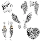 Женские серьги-гвоздики из серебра 925 пробы в виде крыльев Ангела