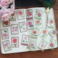 38pcs stamp design send a rose to you style transparent sticker scrapbooking diy gift packing label gift decoration tag
