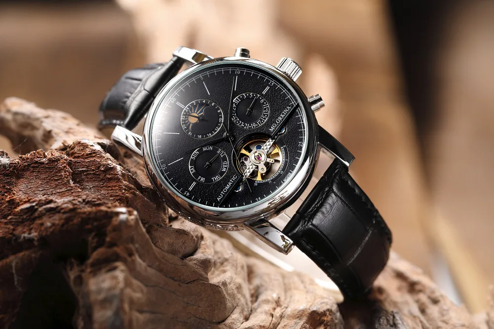 MG ORKINA Автоматические Мужские часы с самообмоткой Moon Phase наручные часы tourbillon механические наручные часы montre homme reloj hombre
