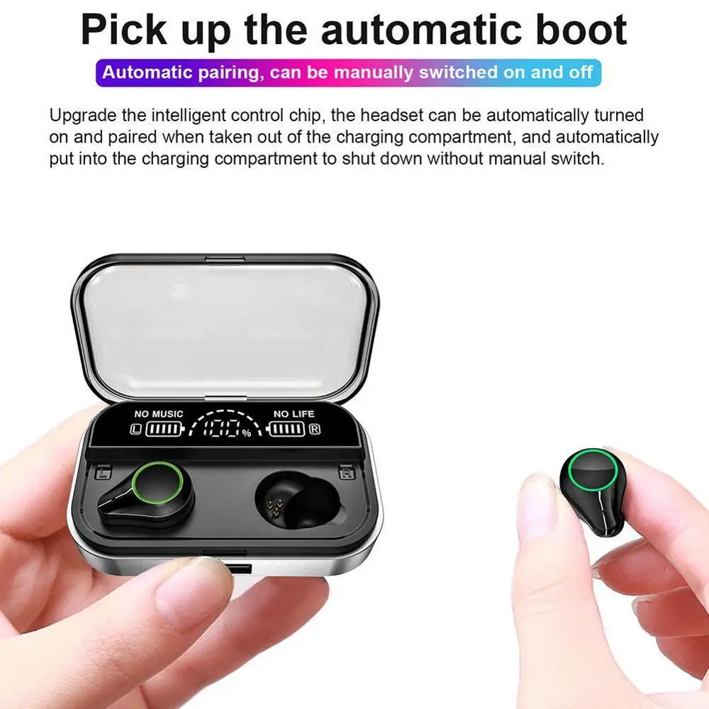

T10 Tws Earphones Wireless Headphone Bluetooth 5.0 Display Power With BOX Headsets Touch Charging Earbuds Control Sport Wir O8Q8