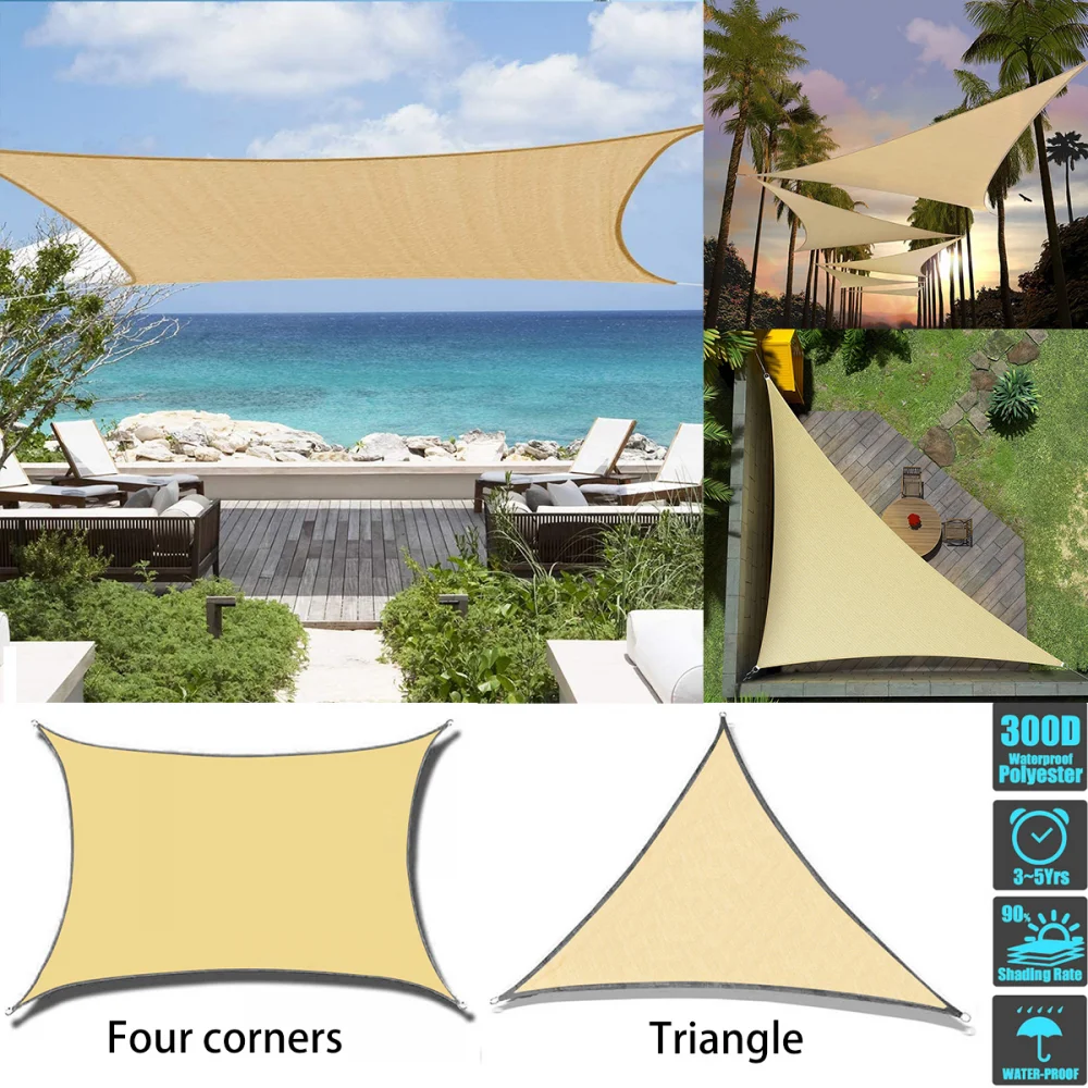 

Garden gazebo shade Oxford Fabric Triangle Shade Sail Waterproof outdoor sun shade Swimming Pool Cover Rectangle Sunscreen shed