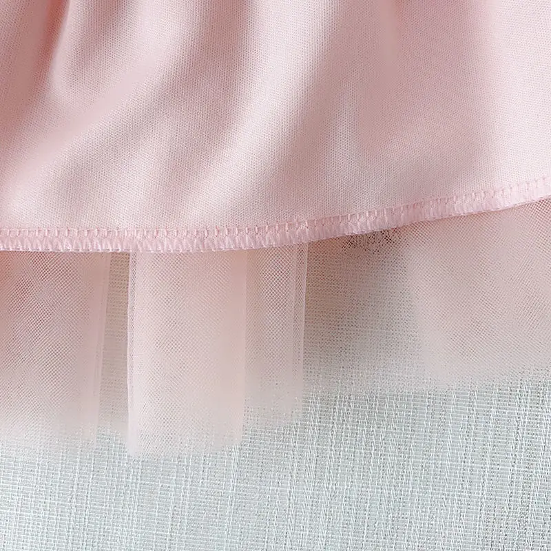 

2021 Spring Autumn Kids New Embroidery Mesh Tulle Skirt Elegant Pleated Tutu Skirt Girl Vintage Faldas Saias Jupe Tutus D533