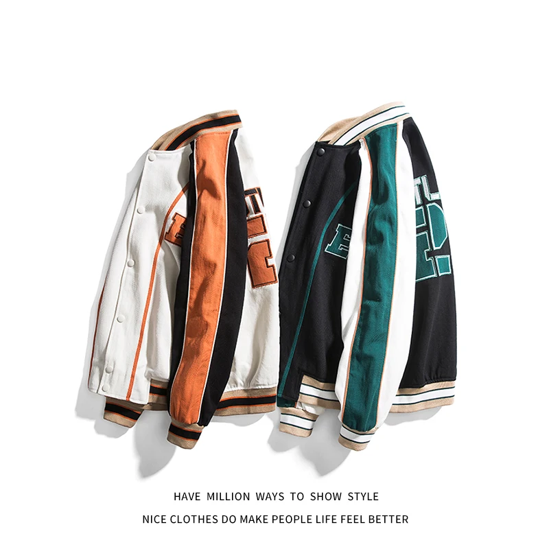 

2021 New Spring&Autumn Embroidery Varsity Baseball Jacket Women's Coat Men's Bomber Couple Unisex Boyfriend loose Streetwear