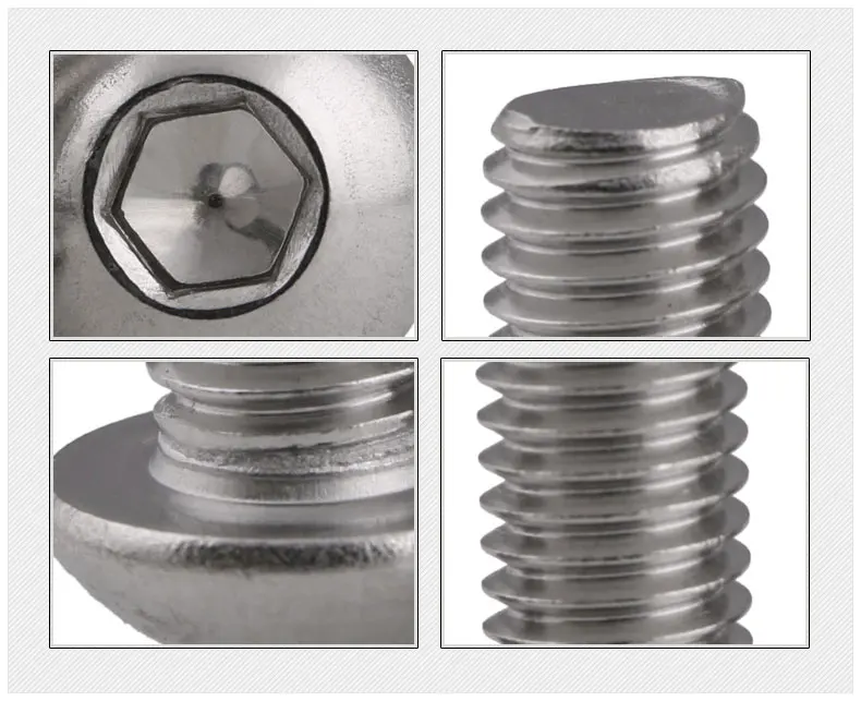 10/50pcs M2 M2.5 M3 M4 M5 M6 M8 A2-70 304 Stainless Steel ISO7380 Button Head Hex Hexagon Socket Allen Screw Bolt L=3-80mm - купить по
