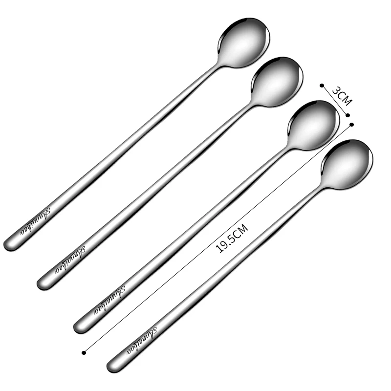 4PCs S Творческий 4 шт. 304 Нержавеющая сталь Кофе ложка приправа мороженое Десерт Чай Мёд капучино желе помешивая Совок посуда - Цвет: 4PCs S