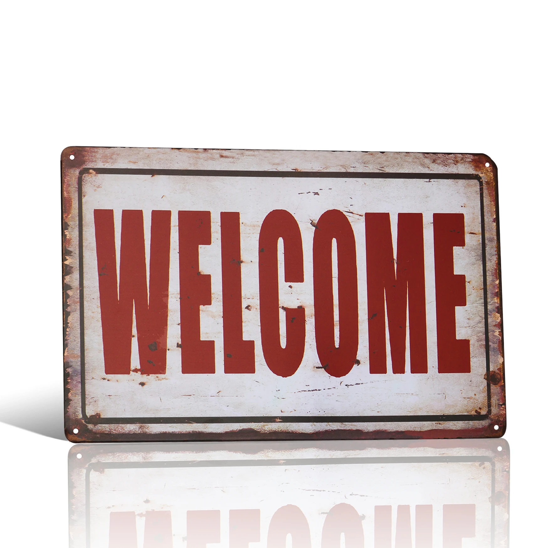

Welcome Sign Vintage Retro Style Metal Sign