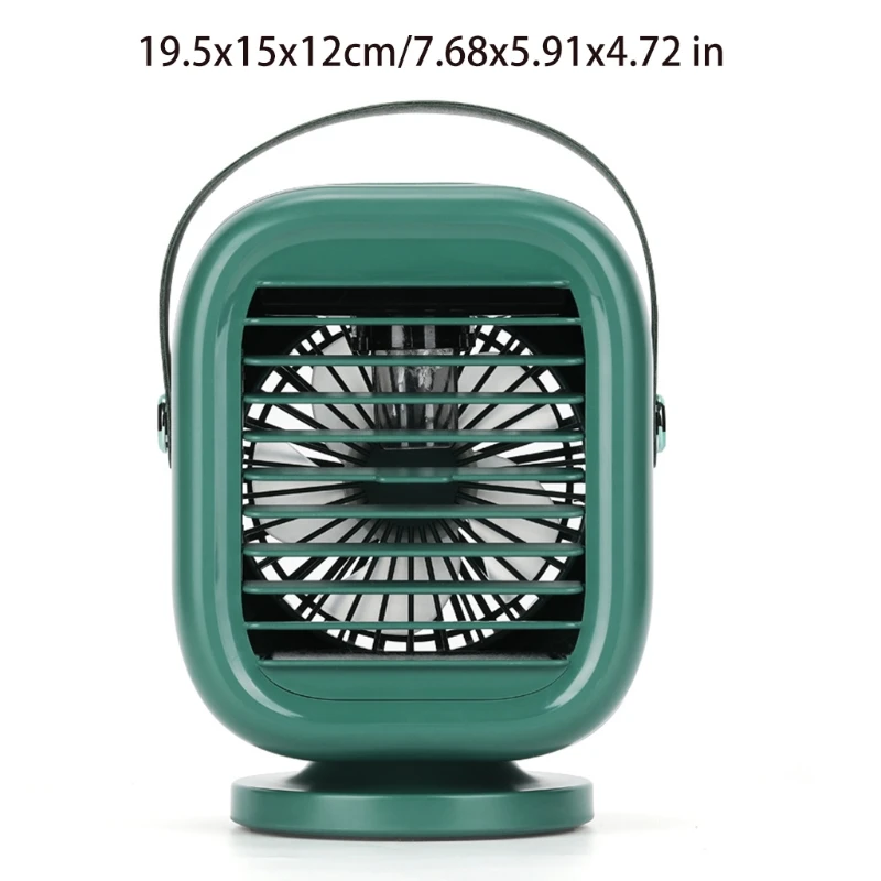 

120 Degree Rotation 2000mAh Air Conditioner Fan USB Rechargeable Air Cooler 3 Speeds Humidifier Misting Fan for Home Office Room