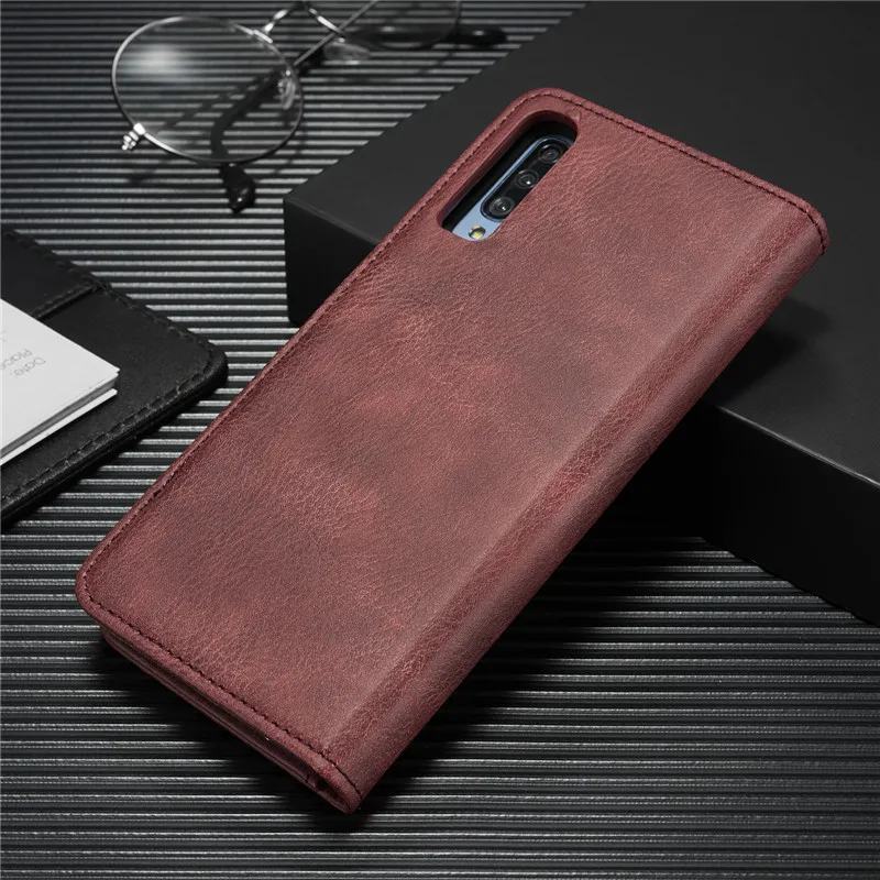 Откидной Чехол для samsung Galaxy A70 A50 A40 A30 A20 A10 Магнитный класса люкс из искусственной кожи Подставка бумажник съемный 2 в 1 карты Чехол