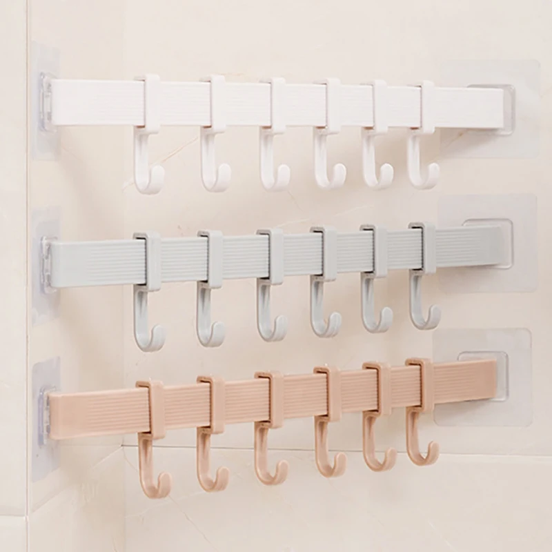 Мощный крючок 6 ровных крючков без следов наклейки гвоздей настенный