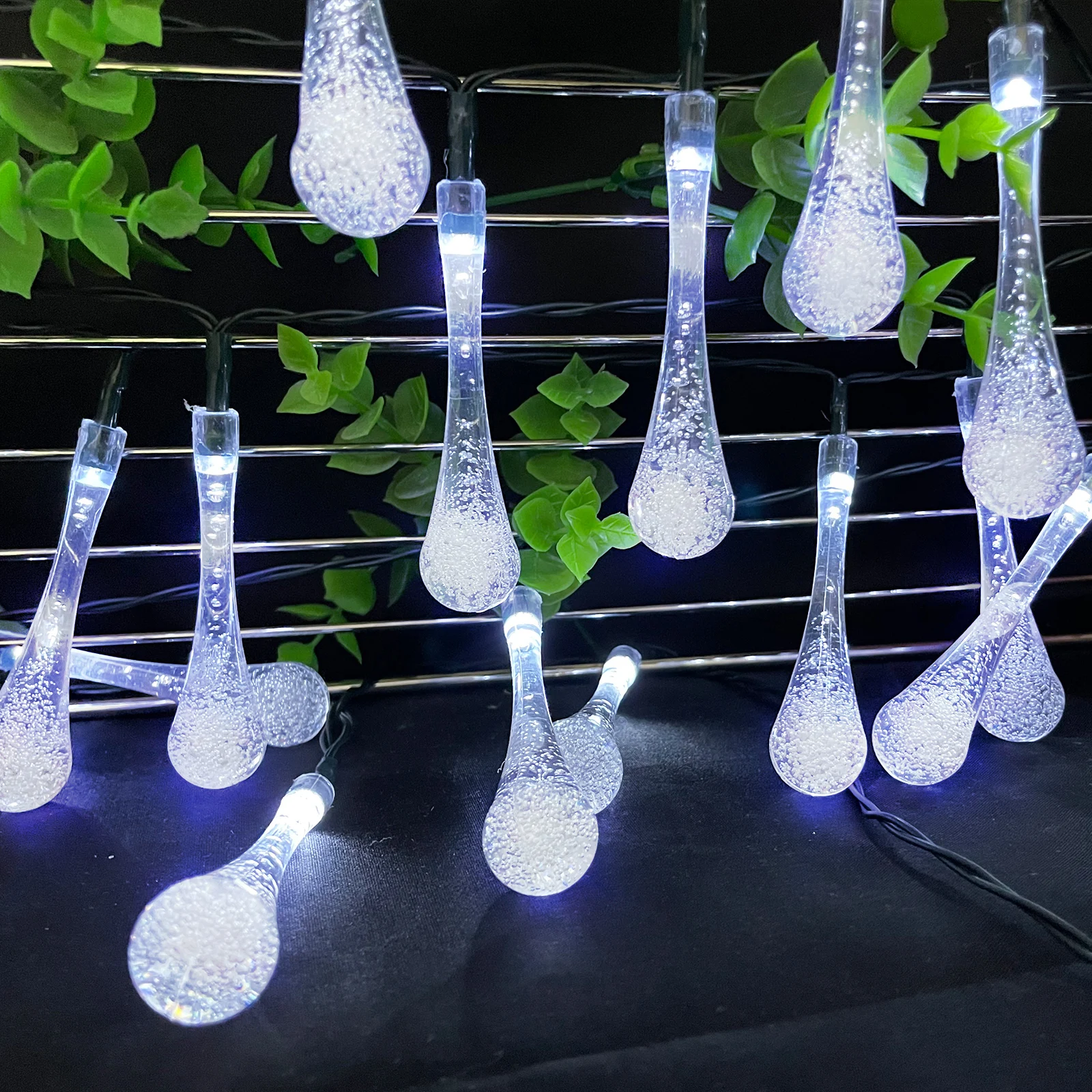 

30/50 LED Outdoor Solar String Lights Water Drop Waterproof Multicolor Christmas I Courtyard Garden Wedding Landscape Decoration