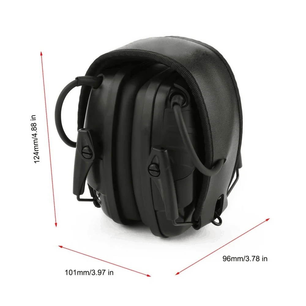 Tactical noise-reduction earphones anti-noise impact sound amplification electronic shooting protective earmuffs BK+FG