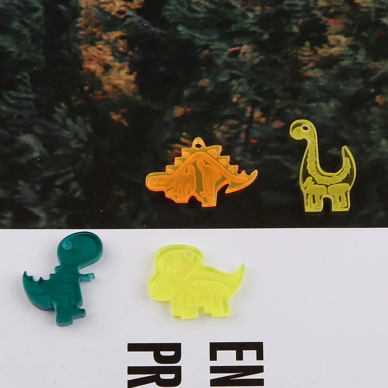 10 шт. милый мини-динозавр с плоской задней стороной из смолы планарные Мультяшные