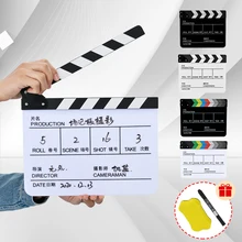 Selens пленка ClapperBoard акриловая Clapboard сухое стирание для ТВ фильма режиссера сцена действий сланец Хлопушка с маркером ручка ластик