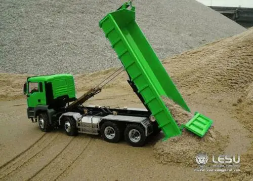 LESU 1/14 гидравлический цилиндр MAN TGS 8*8 RC самосвал со звуком Металлическое шасси |