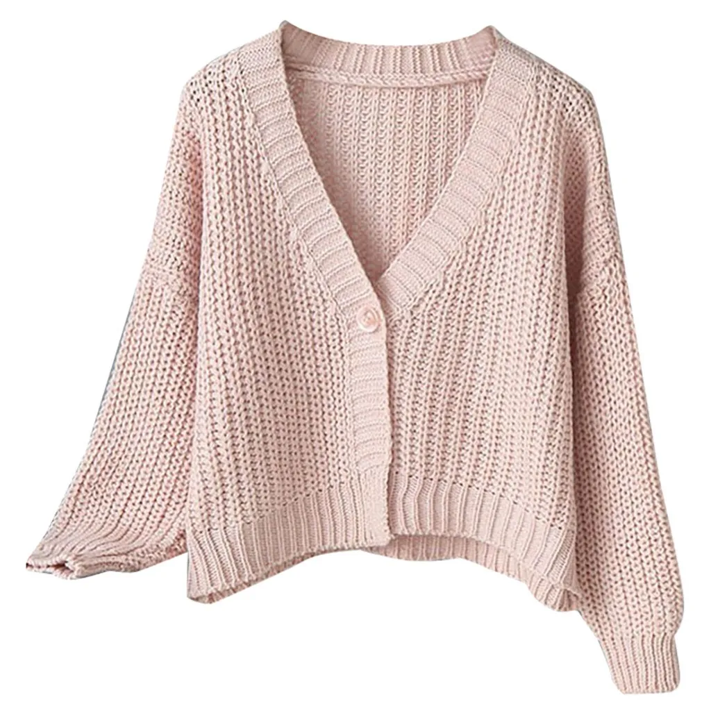 Женский вязаный свитер свободного покроя однотонный топ с глубоким v образным