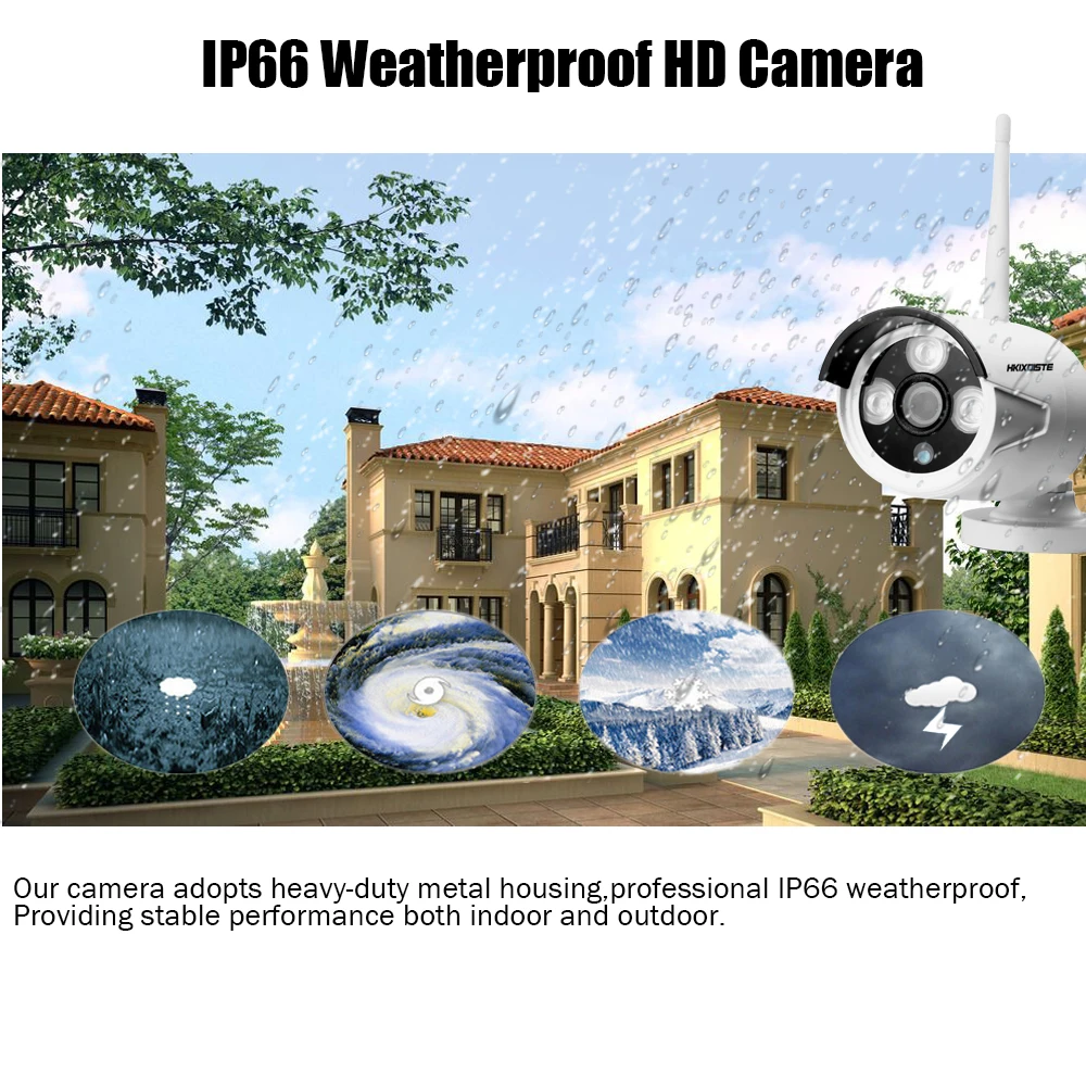 Plug And Play 8CH Беспроводной NVR комплект P2P 1080P HD Открытый ИК ночного видения IP видео безопасности CCTV камера wifi система видеонаблюдения