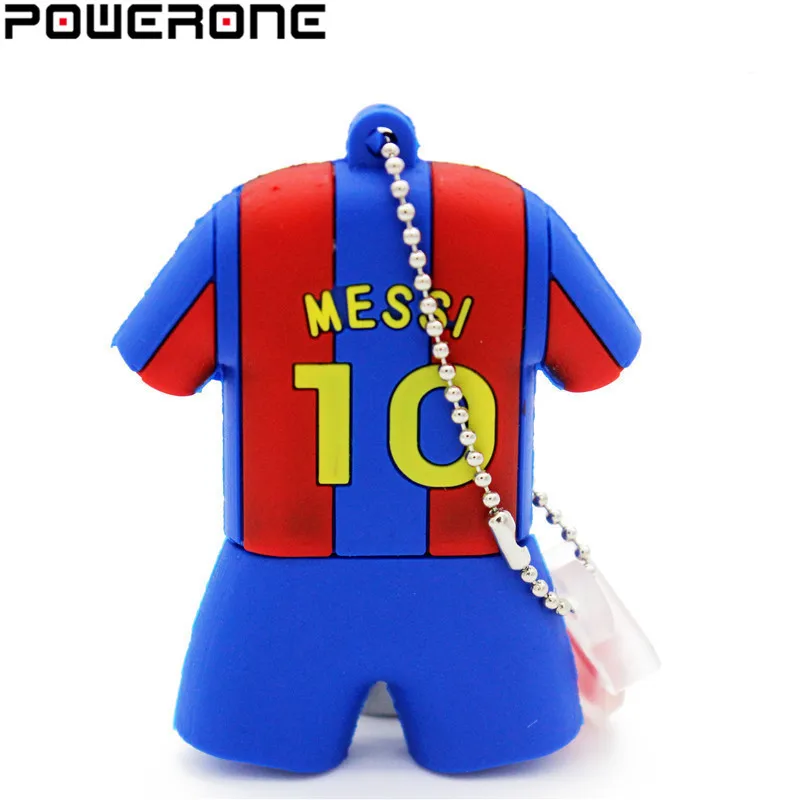 POWERONE messi jersey Usb Flash Drive cloth pendrive 4 ГБ 8 16 32 64 Гб Спортивная рубашка Pendrives Memory stick|USB