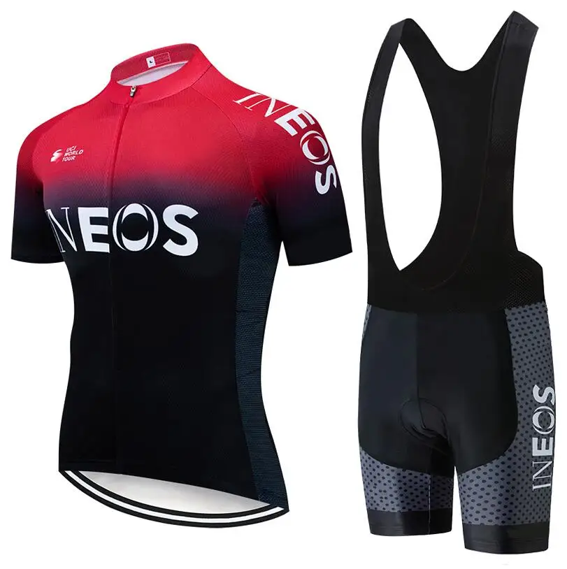 Командный, черный, белый, INEOS PRO, для велоспорта, Джерси, нагрудники, шорты, костюм, Ropa Ciclismo, мужская летняя быстросохнущая одежда для велоспорта - Цвет: Многоцветный