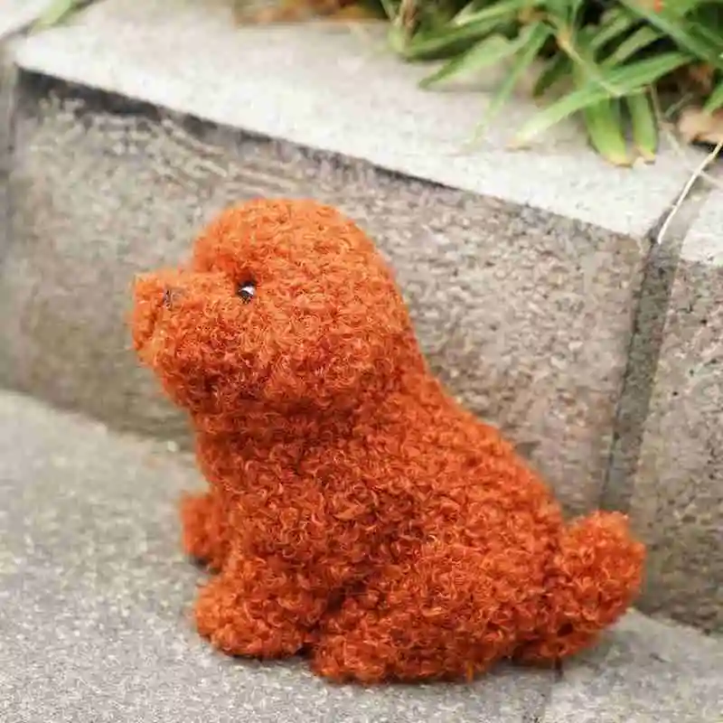 

1Pc Brown Teddy Simulation Toy Animal Model Cute Teddy Dog Realistic Plush Toy Children's Gift Desktop Toy Decoration