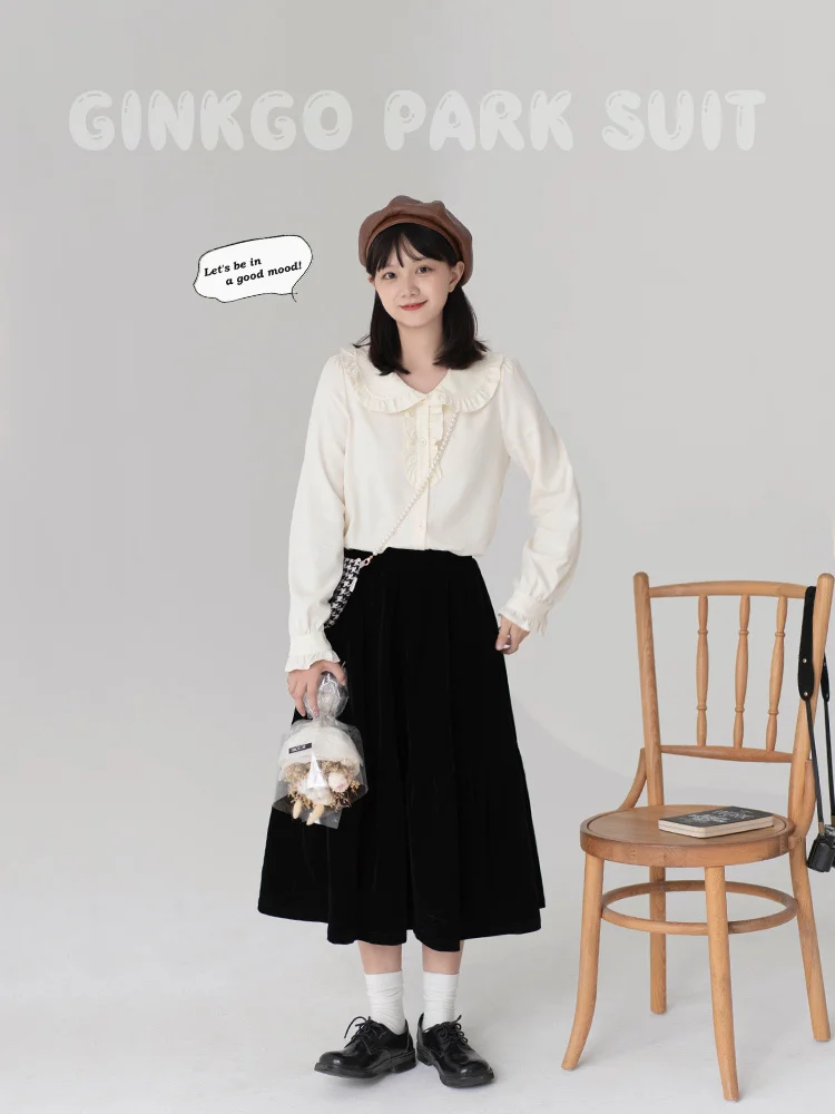 -Костюм для самостоятельного изготовления ginkgo свободная Вельветовая юбка на