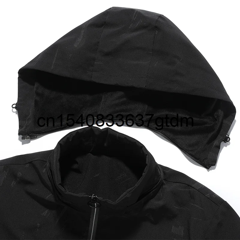 

Autumn and winter new men's fat plus size hooded Plush jacket young men's fat fashion leisure printed jacket