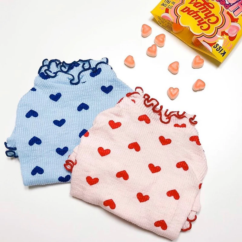 

Pink Love Bottoming Shirt Fashion Dog Clothes Pet Pomeranian Sweater Puppy Warm Clothes Pet Dog Pullover Two-leg Clothe