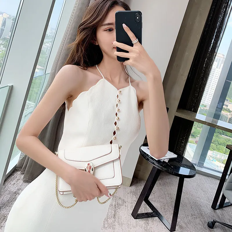 Ким Платье с ракушками лето 2020 новое платье вырезом на плече | Женская одежда