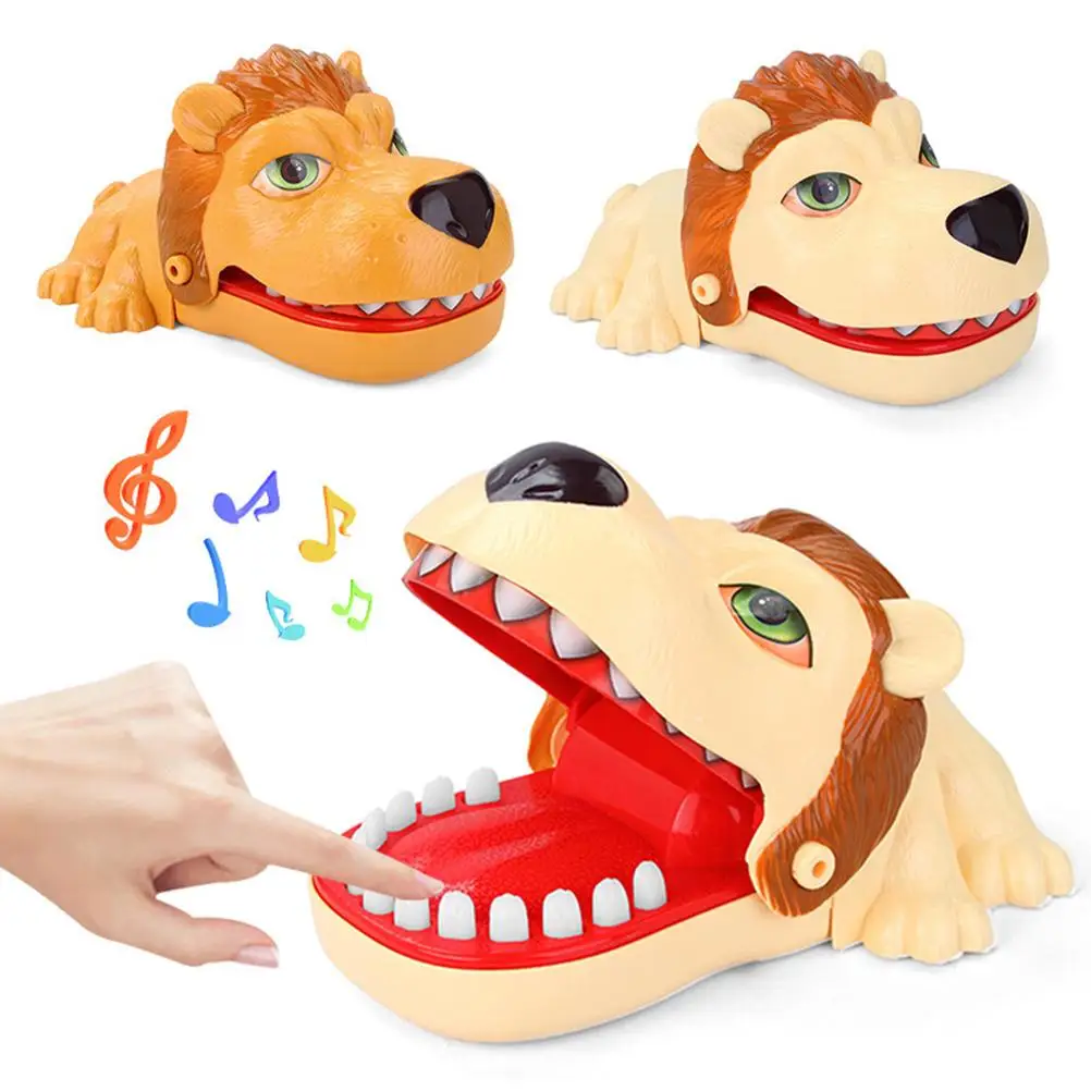 

Hot Selling Creative Lion Teeth Game Toy Dentist Mouth Biting Fingers Crazy Lion Vocal Music Toy Children Biting Hand Game Toy