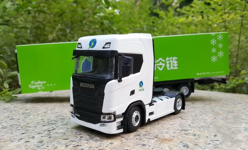 Коллекционная модель сплава подарок 1:43 Масштаб Scania S500 Холодильник контейнер грузовик трактор литья под давлением игрушка модель украшения