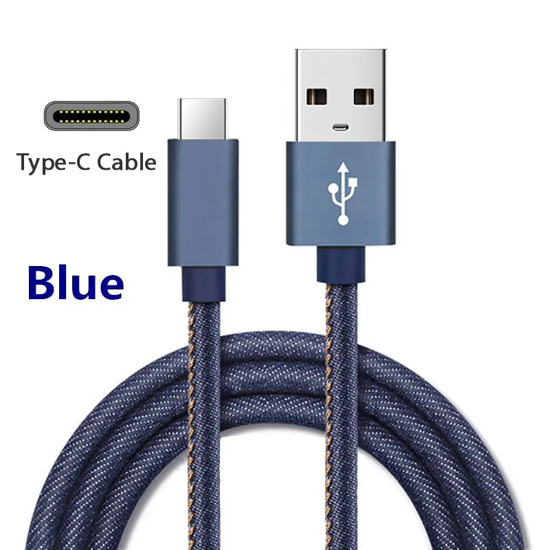 Blue Кабель usb type-C для Xiao mi Red mi Note 7 mi 9, кабель USB C для быстрой зарядки и синхронизации данных для телефона samsung Galaxy S9 Oneplus 6t type-C - Цвет: Blue