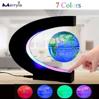 7 colors magnet floating globe night light desk table world map ball lamp for baby kid newyear gift bedroom office decoration