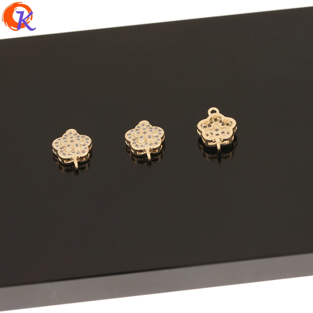 

Cordial Design 50Pcs 9*13MM Jewelry Accessories/CZ Charms/Earring Findings/Flower Shape/DIY Making/Hand Made/Earring Connectors
