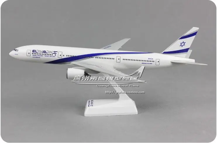 

32cm plastic Israel Airlines Plane Model B777-200 1:200 4X-ECA Isreal Airlines Airplane Model W Stand Aircraft Gift