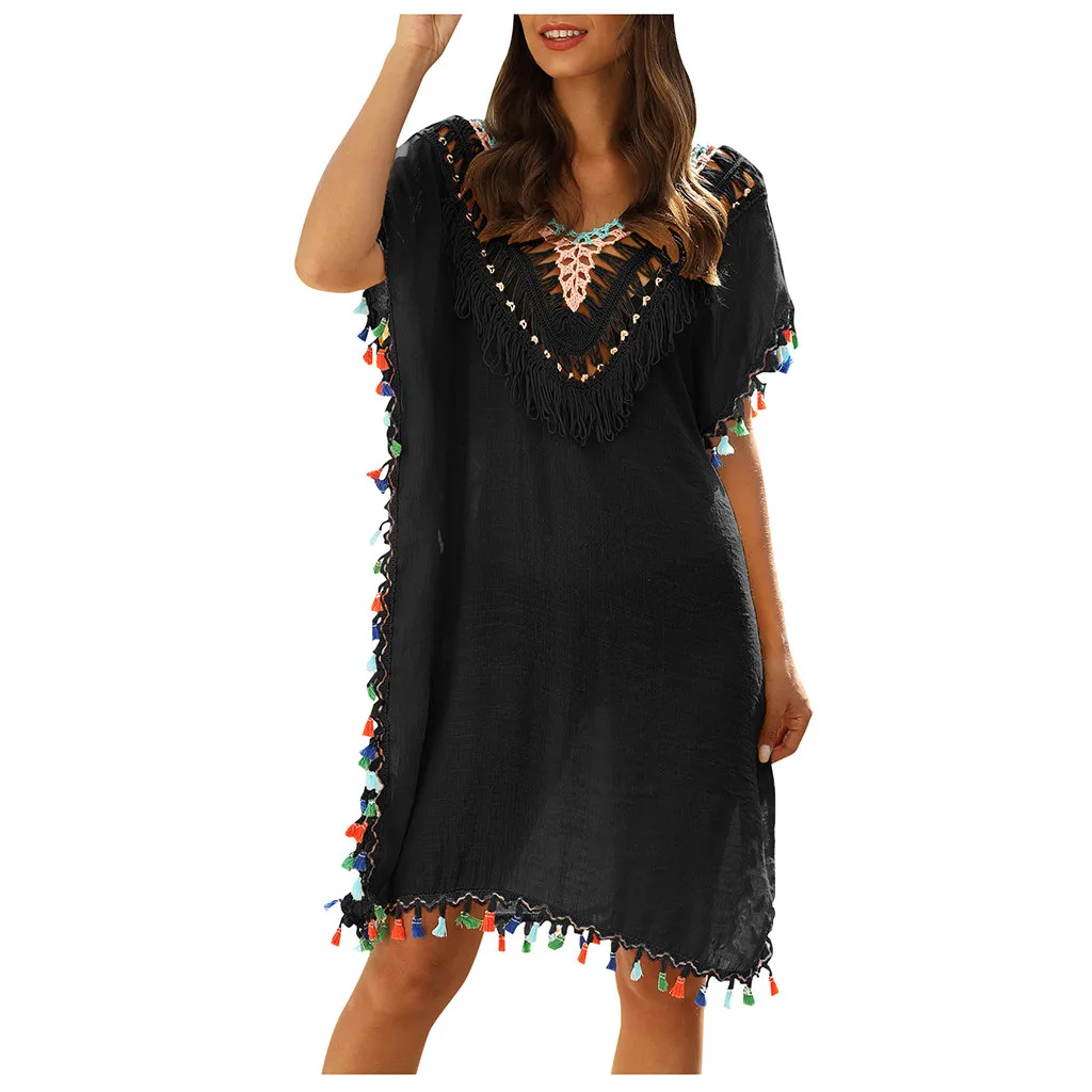 Богемное пляжное платье женская одежда для купания нарео накидка бикини Vestidos