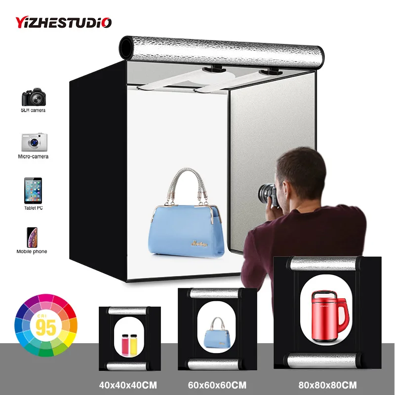 

Складной лайтбокс Yizhestudio для фотостудии 40 см 60 см 80 см с аксессуары для фона