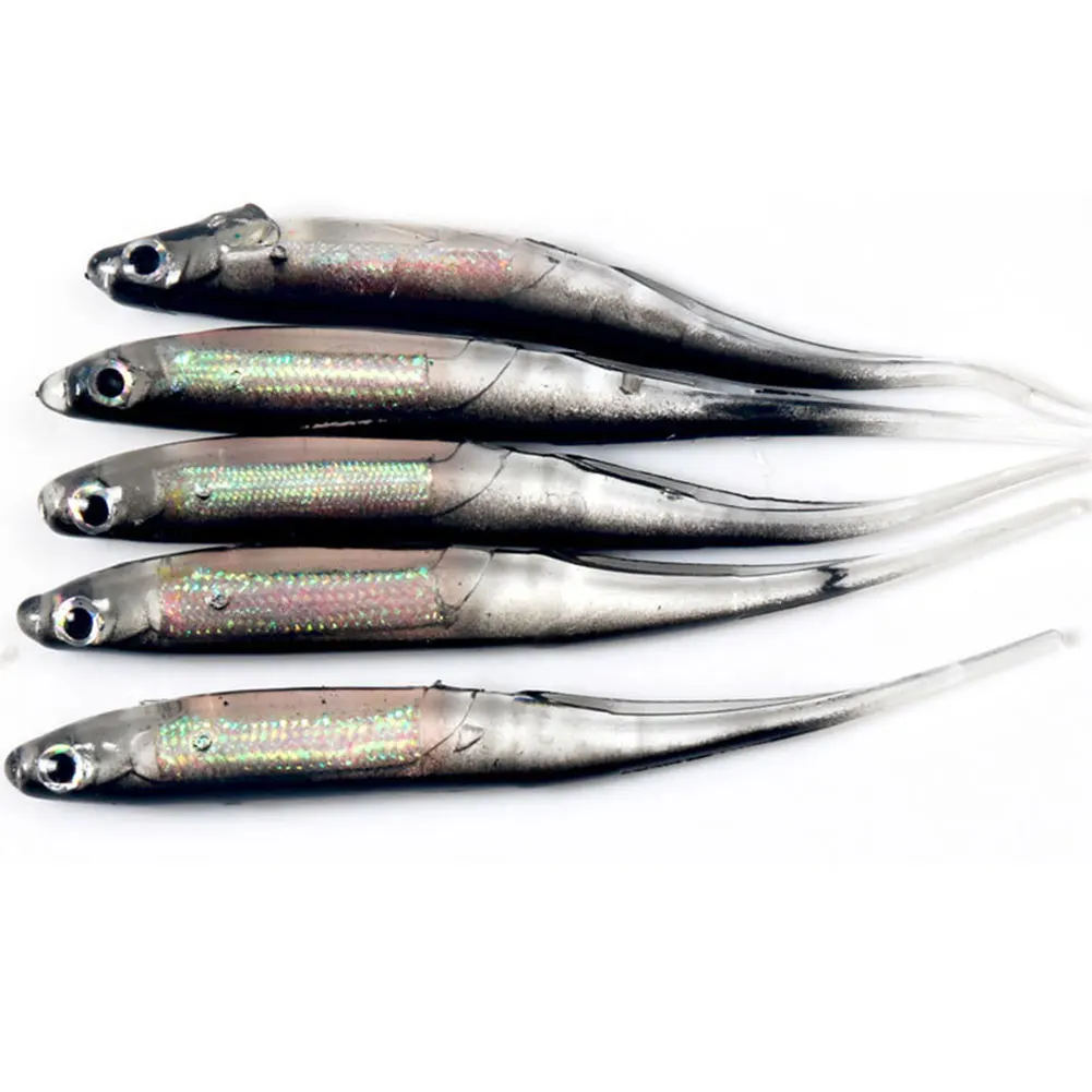 Горячая Распродажа 5 шт. 3D Радуга рыбные приманки 9 см мягкая червячная приманка