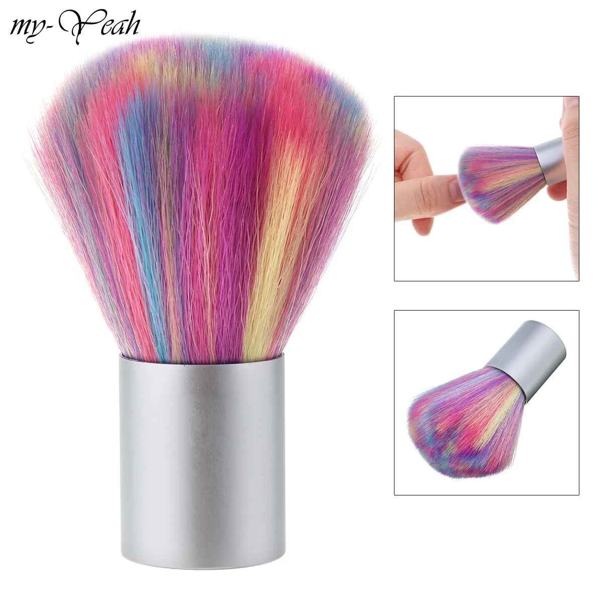 Дизайн ногтей Радужный цвет мягкие волосы щетка для очистки пыли портативный