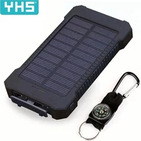 30000mah solar charger 2 usb ports external charger powerbank for xiaomi smartphone with led light solar power bank waterproof