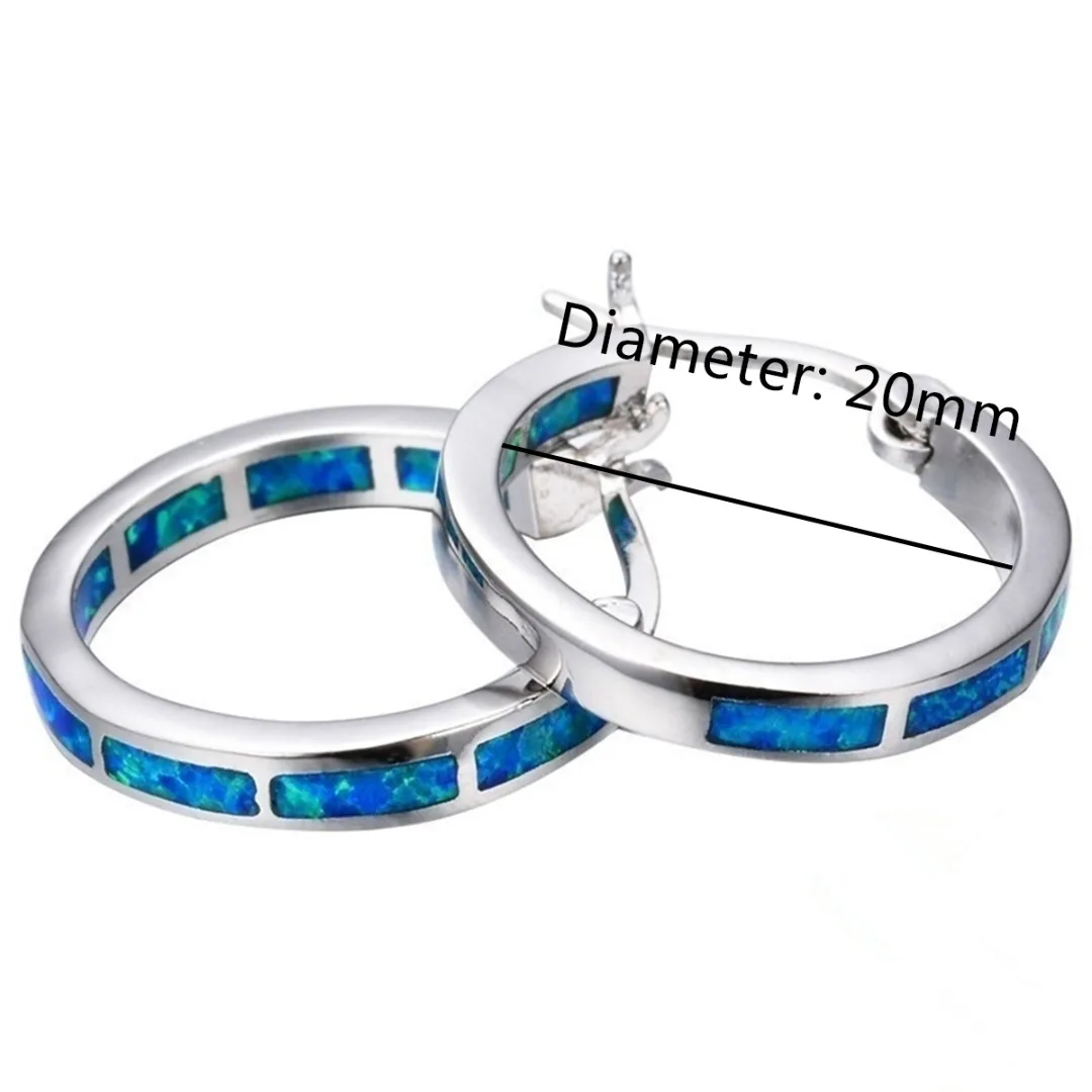 Женские крупные серьги кольца с опалом Крупные круглые кристаллами